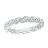 Thumbnail Image 0 of 1/4 CT. T.W. Diamond Twist Vintage-Style Stackable Band in 14K White Gold