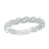 Thumbnail Image 1 of 1/4 CT. T.W. Diamond Twist Vintage-Style Stackable Band in 14K White Gold