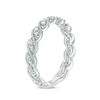 Thumbnail Image 1 of 1/4 CT. T.W. Diamond Twist Vintage-Style Stackable Band in 14K White Gold