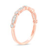 Thumbnail Image 2 of 1/5 CT. T.W. Diamond Alternating Vintage-Style Anniversary Band in 14K Rose Gold