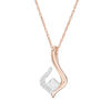 Thumbnail Image 0 of 1/8 CT. T.W. Princess-Cut Diamond Flame Pendant in 10K Rose Gold