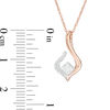 Thumbnail Image 1 of 1/8 CT. T.W. Princess-Cut Diamond Flame Pendant in 10K Rose Gold