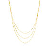 Thumbnail Image 0 of Hammered Triple Strand Necklace in 10K Gold - 17"