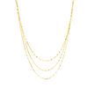 Thumbnail Image 1 of Hammered Triple Strand Necklace in 10K Gold - 17"