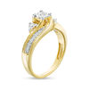 Thumbnail Image 1 of 1/4 CT. T.W. Diamond Past Present Future® Bypass Engagement Ring in 10K Gold