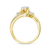 Thumbnail Image 4 of 1/4 CT. T.W. Diamond Past Present Future® Bypass Engagement Ring in 10K Gold