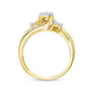 Thumbnail Image 5 of 1/4 CT. T.W. Diamond Past Present Future® Bypass Engagement Ring in 10K Gold
