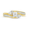 Thumbnail Image 5 of 1/4 CT. T.W. Diamond Past Present Future® Bypass Engagement Ring in 10K Gold