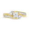 Thumbnail Image 6 of 1/4 CT. T.W. Diamond Past Present Future® Bypass Engagement Ring in 10K Gold