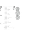 Thumbnail Image 2 of 1 CT. T.W. Composite Diamond Three Stone Hoop Earrings in 14K White Gold