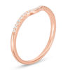 Thumbnail Image 2 of 1/10 CT. T.W. Diamond Contour Wedding Band in 10K Rose Gold
