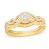 Thumbnail Image 0 of 3/8 CT. T.W. Diamond Frame Twist Bridal Set in 10K Gold