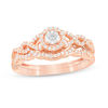 Thumbnail Image 0 of 3/8 CT. T.W. Diamond Frame Twist Bridal Set in 10K Rose Gold