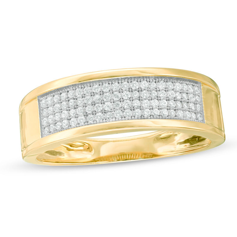 Main Image 1 of 1/4 CT. T.W. Diamond Wedding Band in 10K Gold