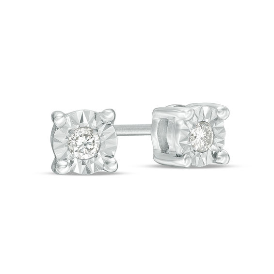 1/20 CT. T.W. Diamond Solitaire Stud Earrings in Sterling Silver 1/20 CT. T.W. Diamond Solitaire Stud Earrings in Sterling Silver