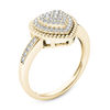 Thumbnail Image 1 of 1/4 CT. T.W. Multi-Diamond Heart-Shaped Rope Frame Ring in 10K Gold