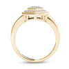 Thumbnail Image 3 of 1/4 CT. T.W. Multi-Diamond Heart-Shaped Rope Frame Ring in 10K Gold