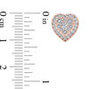 Thumbnail Image 2 of 1/3 CT. T.W. Multi-Diamond Vintage-Style Heart Stud Earrings in 10K Rose Gold
