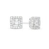 Thumbnail Image 0 of 1/4 CT. T.W. Princess-Cut Diamond Frame Stud Earrings in 10K White Gold