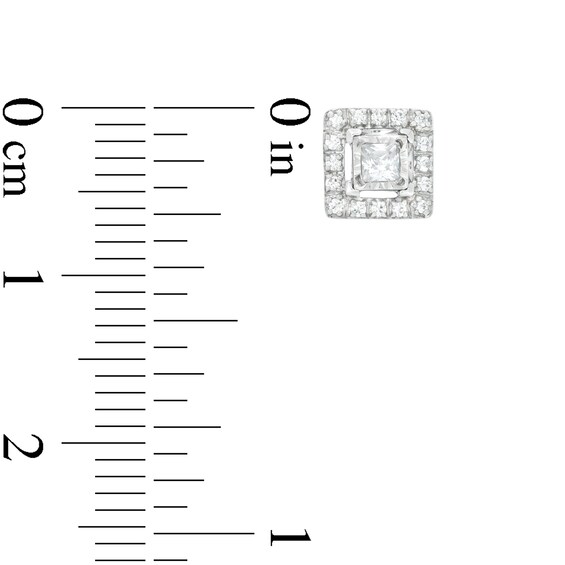 1/4 CT. T.W 1/4 CT. T.W. Princess-Cut Diamond Frame Stud Earrings in 10K White Gold