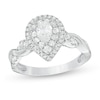 Thumbnail Image 1 of 1 CT. T.W. Pear-Shaped Diamond Double Frame Twist Engagement Ring in 14K White Gold