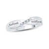 Thumbnail Image 0 of Couple's Diamond Accent Criss-Cross Ring in Sterling Silver (2 Names)