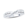 Thumbnail Image 1 of Couple's Diamond Accent Criss-Cross Ring in Sterling Silver (2 Names)