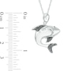 Thumbnail Image 2 of 1/8 CT. T.W. Black Diamond Shark Pendant in Sterling Silver