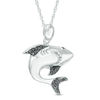 Thumbnail Image 0 of 1/8 CT. T.W. Black Diamond Shark Pendant in Sterling Silver