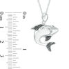 Thumbnail Image 1 of 1/8 CT. T.W. Black Diamond Shark Pendant in Sterling Silver