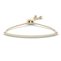 1/10 CT. T.W. Diamond Bar Bolo Bracelet in Sterling Silver with 14K Gold Plate - 9.0"