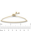Thumbnail Image 2 of 1/10 CT. T.W. Diamond Bar Bolo Bracelet in Sterling Silver with 14K Gold Plate - 9.0"
