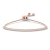 Thumbnail Image 0 of 1/10 CT. T.W. Diamond Bar Bolo Bracelet in Sterling Silver with 14K Rose Gold Plate - 9.0"