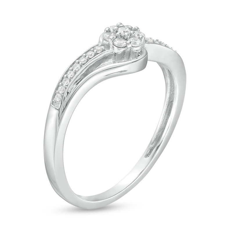 1/6 CT. T.W. Composite Diamond Bypass Promise Ring in 10K White Gold