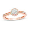 Thumbnail Image 0 of 1/4 CT. T.W. Composite Diamond Frame Promise Ring in 10K Rose Gold