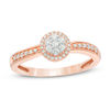 Thumbnail Image 1 of 1/4 CT. T.W. Composite Diamond Frame Promise Ring in 10K Rose Gold
