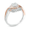 Thumbnail Image 1 of 1/2 CT. T.W. Composite Diamond Frame Bypass Swirl Ring in 10K Two-Tone Gold