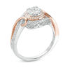 Thumbnail Image 2 of 1/2 CT. T.W. Composite Diamond Frame Bypass Swirl Ring in 10K Two-Tone Gold