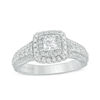 Thumbnail Image 1 of Vera Wang Love Collection 1 CT. T.W. Princess-Cut Diamond Double Frame Engagement Ring in 14K White Gold