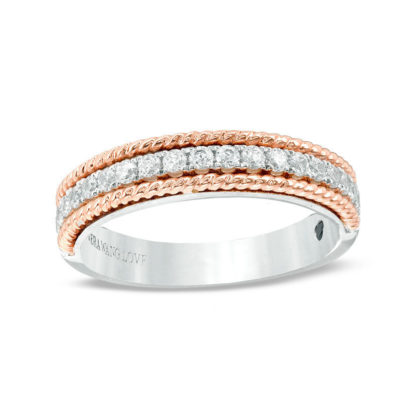Vera Wang Love Collection 1/3 CT. T.W. Diamond Rope Anniversary Band in 14K Two-Tone Gold
