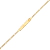 Thumbnail Image 0 of Child's Rectangular ID and Figaro Chain Bracelet in 14K Gold - 6"