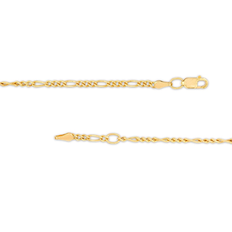 Child's Rectangular ID and Figaro Chain Bracelet in 14K Gold - 6"