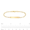 Thumbnail Image 2 of Child's Rectangular ID and Figaro Chain Bracelet in 14K Gold - 6"