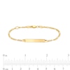 Thumbnail Image 3 of Child's Rectangular ID and Figaro Chain Bracelet in 14K Gold - 6"