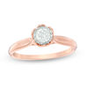 Thumbnail Image 1 of 1/3 CT. Diamond Solitaire Flower Engagement Ring in 10K Rose Gold