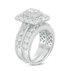 Thumbnail Image 1 of 4 CT. T.W. Certified Emerald-Cut Diamond Double Frame Multi-Row Bridal Set in 14K White Gold (I/I1)