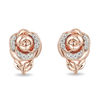 Thumbnail Image 2 of Enchanted Disney Belle 1/15 CT. T.W. Diamond Rose Stud Earrings in 10K Rose Gold