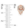 Thumbnail Image 3 of Enchanted Disney Belle 1/15 CT. T.W. Diamond Rose Stud Earrings in 10K Rose Gold