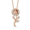 Enchanted Disney Belle 1/10 CT. T.W. Diamond Rose Pendant in 10K Rose Gold - 19"
