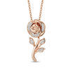 Thumbnail Image 1 of Enchanted Disney Belle 1/10 CT. T.W. Diamond Rose Pendant in 10K Rose Gold - 19"